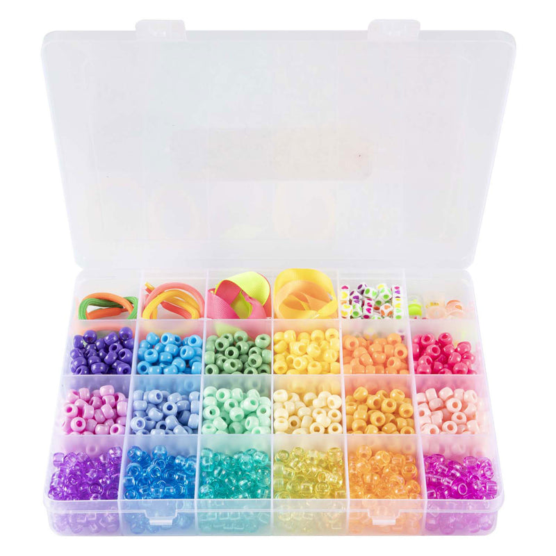 Load image into Gallery viewer, Creative craft group pony beads accessoires in opbergdoos, 18 kleuren
