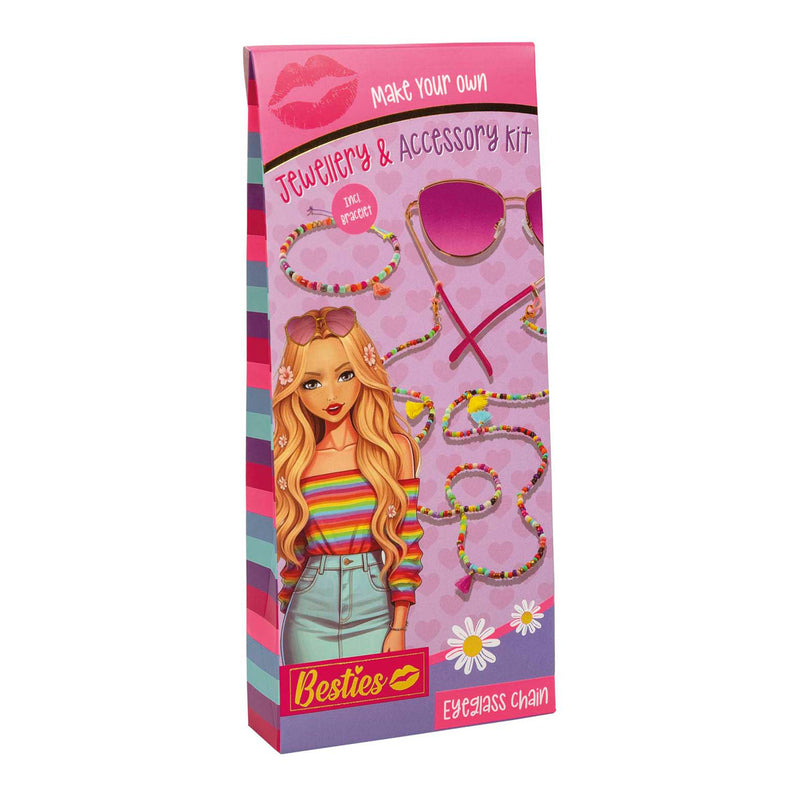 Load image into Gallery viewer, Besties sieraden- accessoireset brilkoord met armbandje
