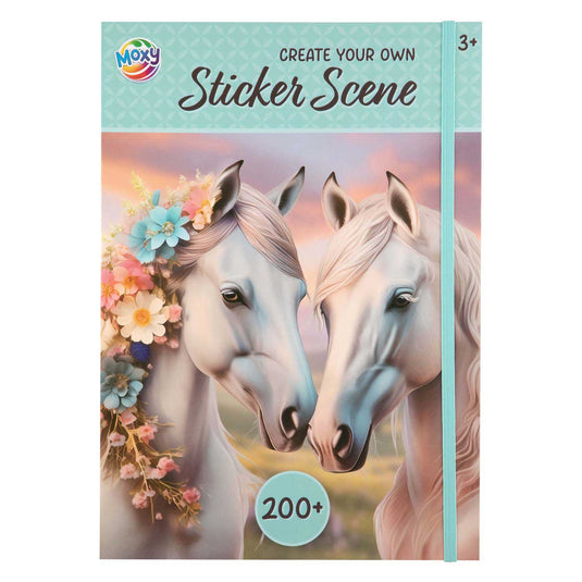 Merkloos sans marque sticker scene book a4, 200+ stickers