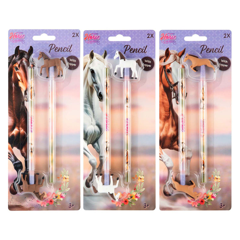 Load image into Gallery viewer, Creative craft group paarden potloden met topper - 2st.
