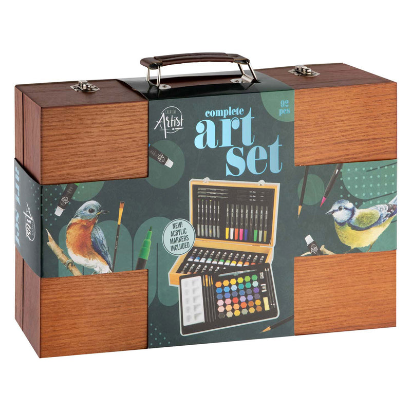 Load image into Gallery viewer, Creative craft group luxe houten tekenkoffer - 92-delig
