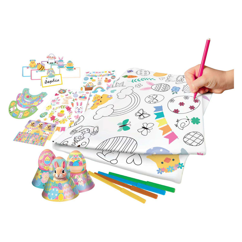 Load image into Gallery viewer, Creative craft group kleur je eigen pasen tafelkleed, eierdopjes en naambordjes
