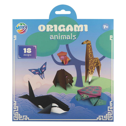 Moxy origami, 19,5x19,5cm 12 vellen 2 assorti dieren vogels
