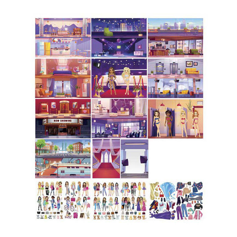 Load image into Gallery viewer, Besties dress me up stickerboek neon a4 - 10 vellen
