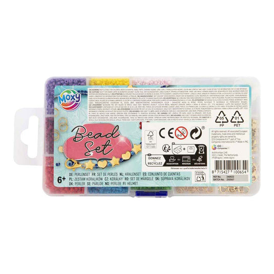 Creative craft group kralen in opbergbox - 9 kleuren + draad