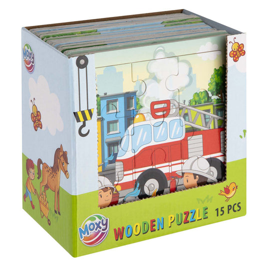 Creative craft group houten uitdeelpuzzeltjes - 15st.