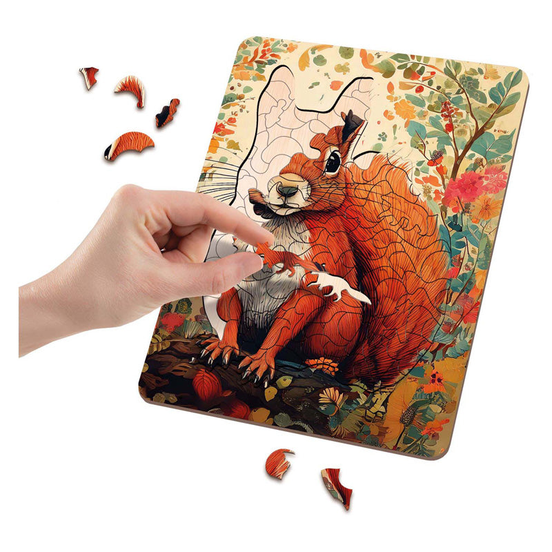 Load image into Gallery viewer, Moxy houten puzzel squirrel unieke vorm
