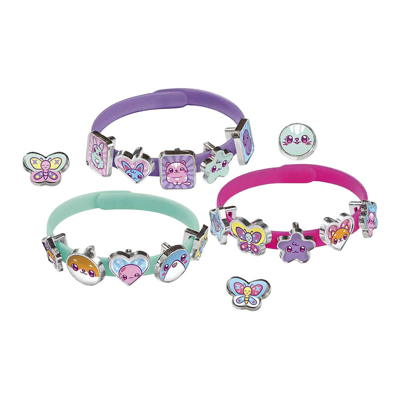 Load image into Gallery viewer, Totum mini mymy kawaii schuifarmbandjes maken - 3 stuks - met 18 dierenbedels - speelgoed kinderen - knutselen - voor meisjes - ook voor kleuters - vanaf 3 jaar
