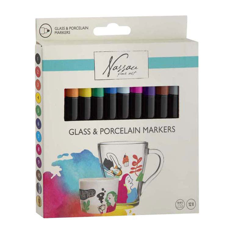 Load image into Gallery viewer, Creative craft group nassau glas- porseleinmarkers - 12st.
