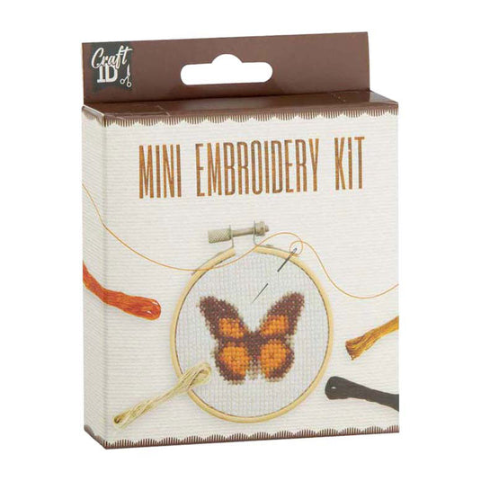 Creative craft group mini borduurset vlinder - incl. naald en draad