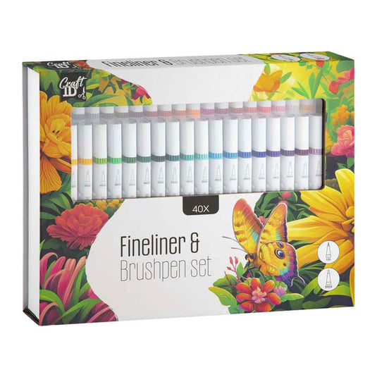 Creative craft group fineliner brushpen set - 40st.
