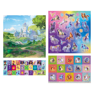 Creative craft group totum unicorn academy stickerset - 3 vellen + 1 achtergrond