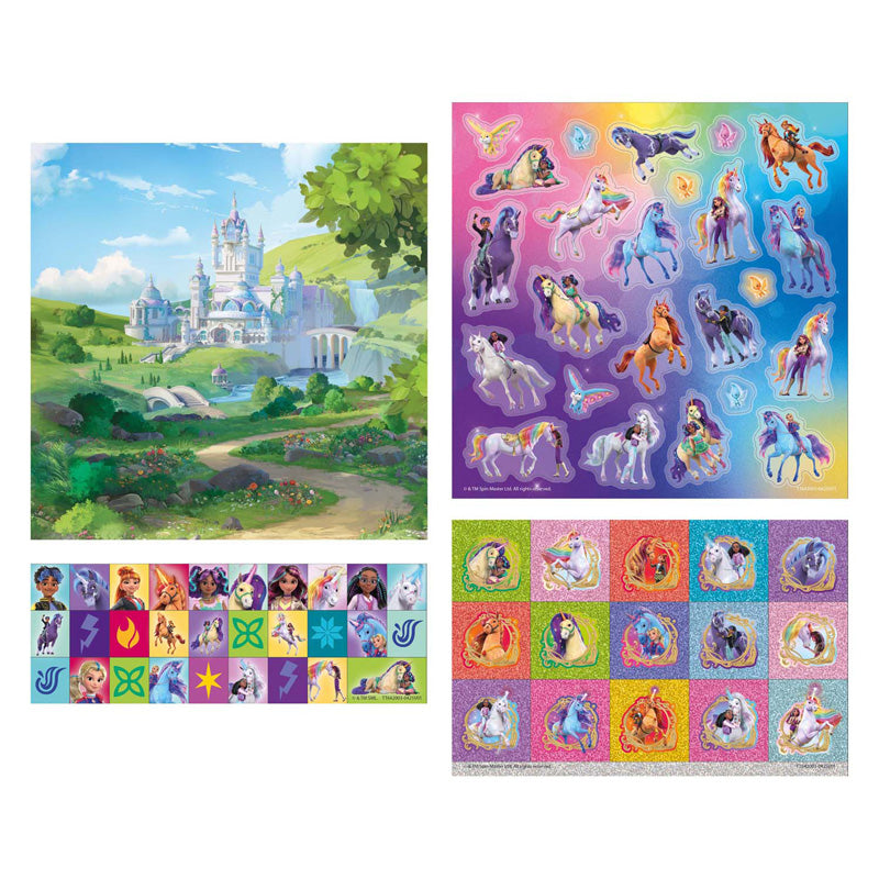 Load image into Gallery viewer, Creative craft group totum unicorn academy stickerset - 3 vellen + 1 achtergrond
