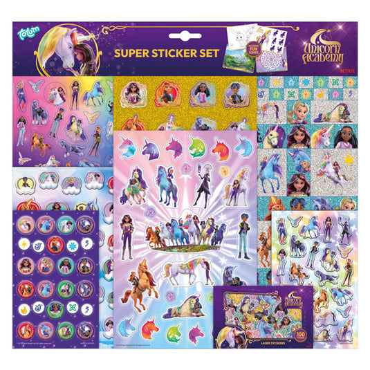 Creative craft group totum unicorn academy super stickerset - 8 vellen