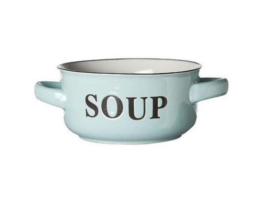 Cosy trendy soepkom 'soup' ø13,5xh6,5cm met grepen