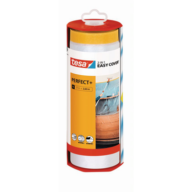 Tesa easy cover perfect+ dispenser xl beschermfolie met washi tape – 17m x 2,60m