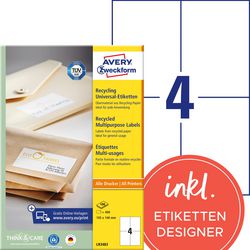 Multifunctionele etiketten avery wit
