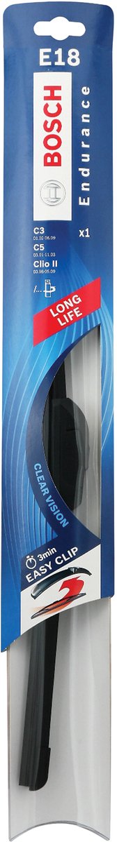 Bosch ruitenwisserblad retrofit e18 450 mm rubber zwart