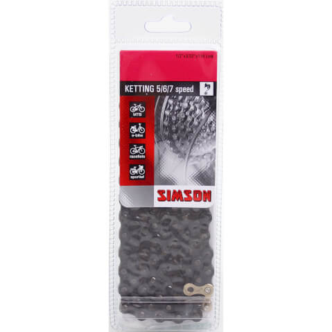 Simson Ketting Derailleur 5 6 7 - hoogwaardige fietsketting, 116 schakels, 1 2 x 3 32