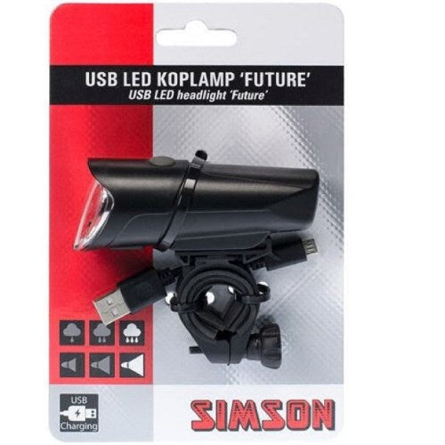 koplamp Future USB led oplaadbaar zwart