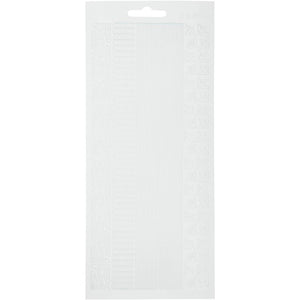 Stickers, randen, vel 10x23 cm, wit, 1 vel