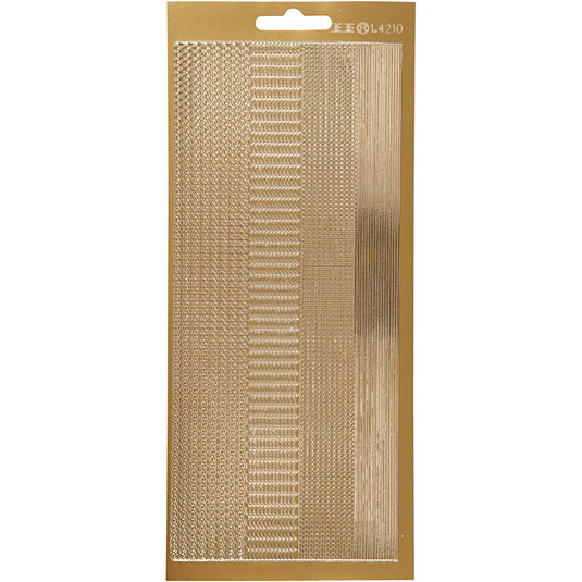 Stickers, randen, vel 10x23 cm, goud, 1 vel