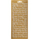 Stickers, onnea, vel 10x23 cm, goud, 1 vel