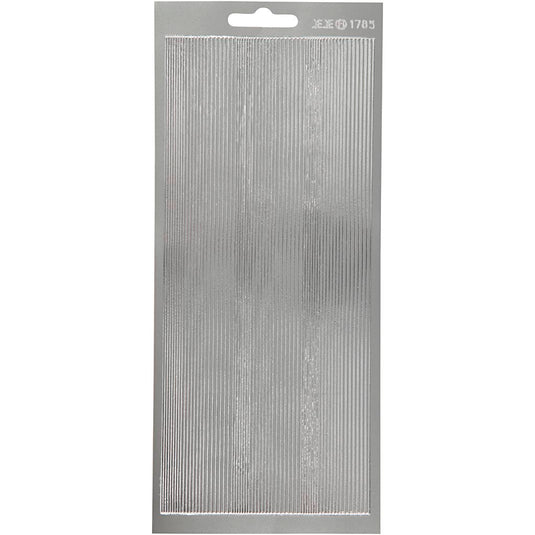 Stickers, randen, vel 10x23 cm, zilver, 1 vel