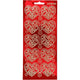 Stickers, harten, vel 10x23 cm, goud, transparant rood, 1 vel