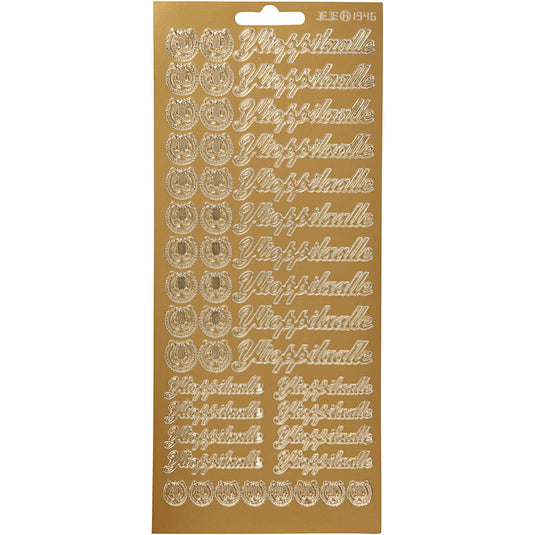 Stickers, ylioppilaalle, vel 10x23 cm, goud, 1 vel