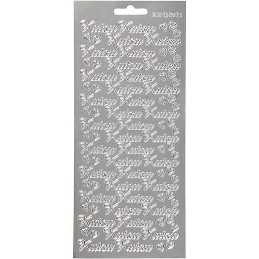 Stickers, kutsu, vel 10x23 cm, zilver, 1 vel