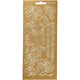 Stickers, rozen, vel 10x23 cm, goud, 1 vel