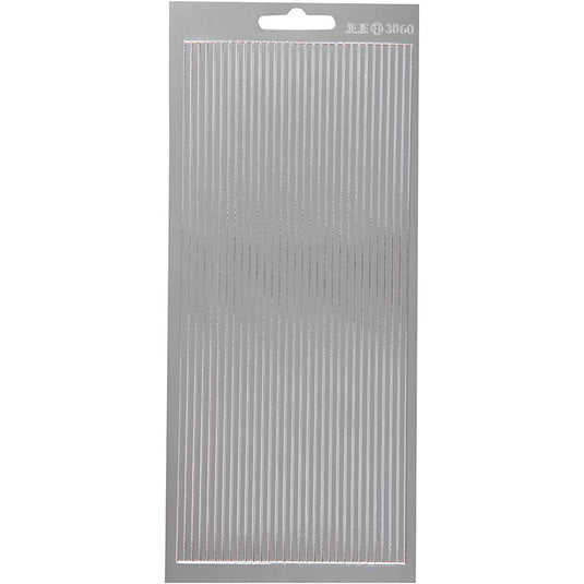 Stickers, randen, vel 10x23 cm, zilver, 1 vel