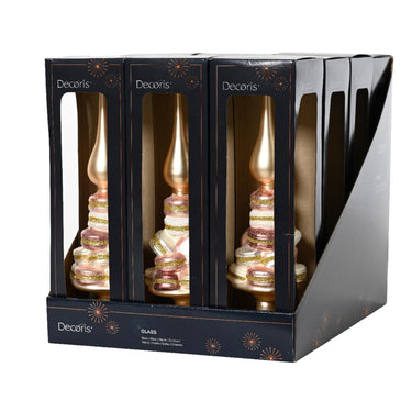 Decoris piek met macarons glas ã˜8xh29,5cm