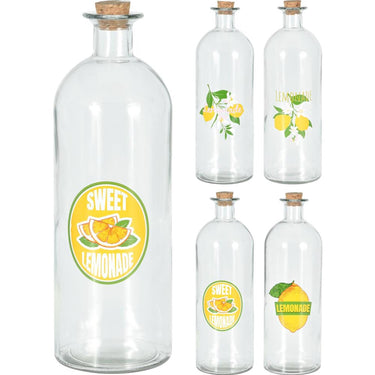 Excellent houseware fles glas met dop kurk 1l fles glas met dop kurk 1l
