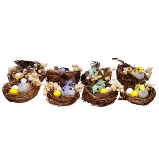 Load image into Gallery viewer, Vogelnestjes 2 in box 4 assorti kleur pasen | 6 stuks
