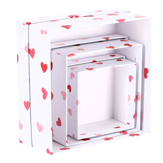 Kaemingk giftbox papier set van 3 wit rood | 2 stuks