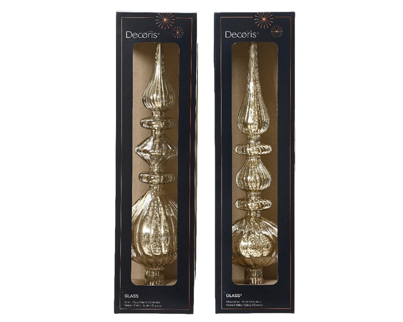 Afbeelding laden in galerijviewer, Decoris piek antique van glas zilver dia.9x35cm in 2 uitvoeringen
