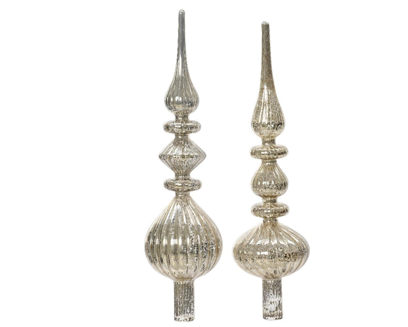 Afbeelding laden in galerijviewer, Decoris piek antique van glas zilver dia.9x35cm in 2 uitvoeringen
