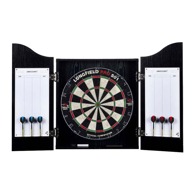 Load image into Gallery viewer, Abi houten cnet met sisal dartbord incl. dartset
