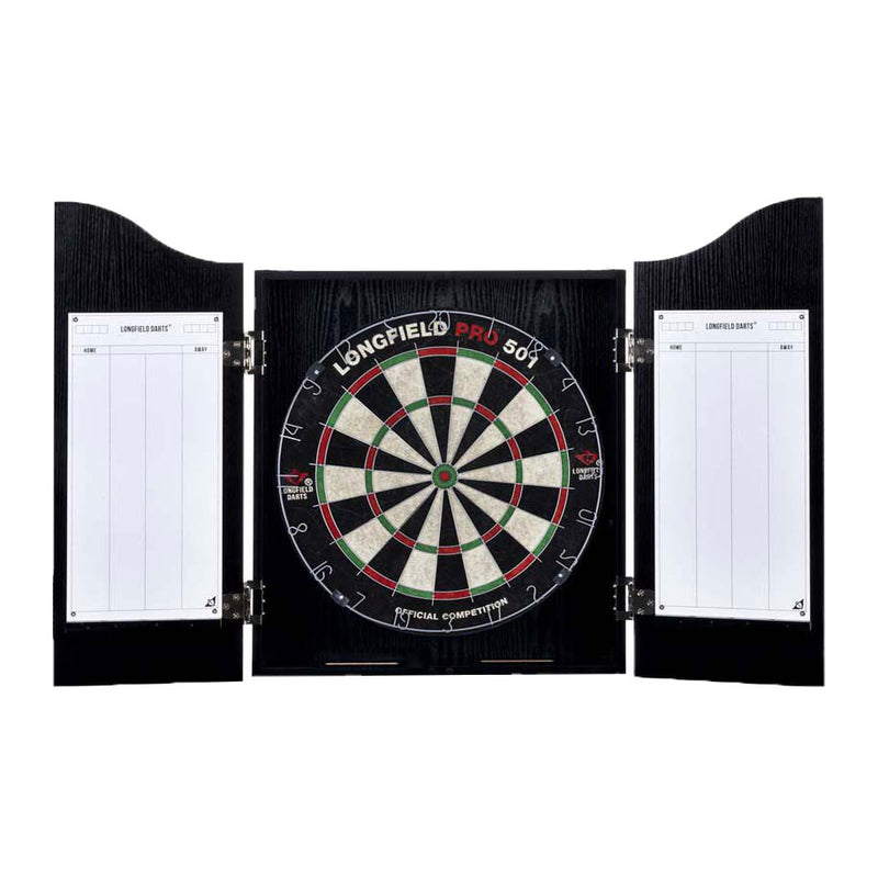 Load image into Gallery viewer, Engelhart houten cabinet met sisal dartbord incl. dartset
