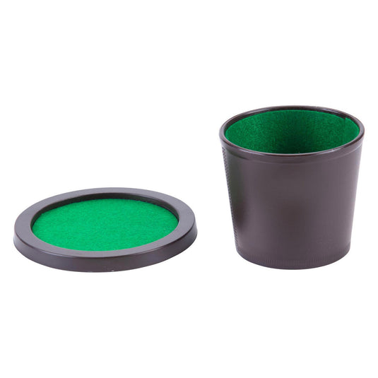 Longfield pokerbeker met deksel – inclusief 2 sets dobbelstenen (16 mm) – dobbelset – klassiek dobbelspel familiespel – engelhart