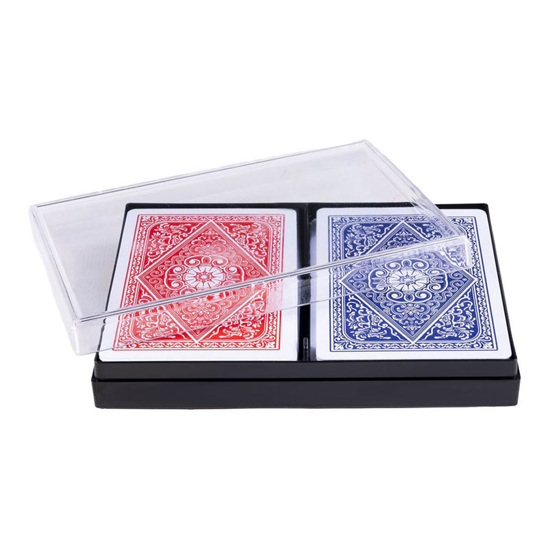 Load image into Gallery viewer, Longfield speelkaarten 100% plastic, 2 sets in kunststof doos poker bridge
