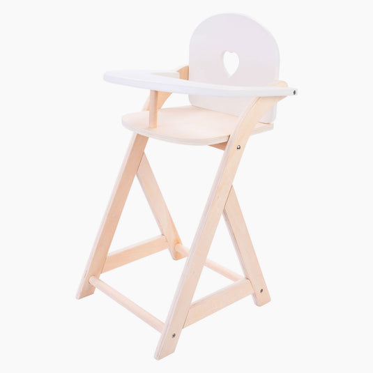 Angel toys poppenstoel grijs wit – houten poppenkinderstoel met kussentje – poppenstoel voor rollenspel – geschikt voor alle poppen – engelhart