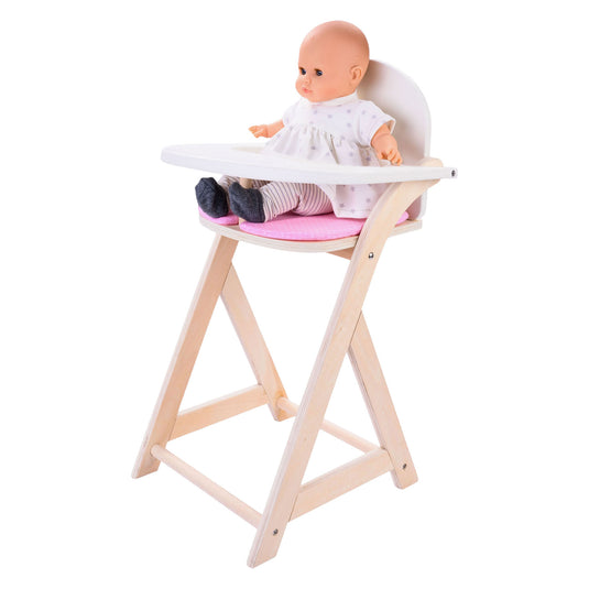 Poppenstoel roze wit