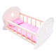 Poppenbedje schommelwieg, roze wit