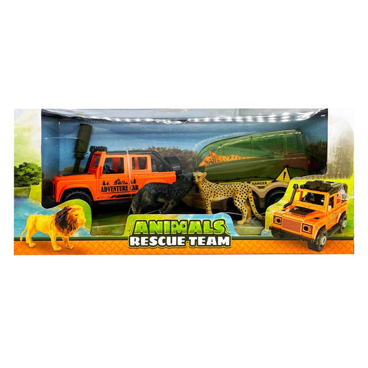 Animal life 4x4 safari auto met aanhanger en dieren