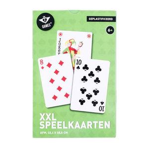 Longfield xxl speelkaarten 12,1 x 18,5 cm – geplastificeerd papieren kaartspel (54 kaarten) – extra groot kaartspel voor gezelschapsspellen familiespel – engelhart