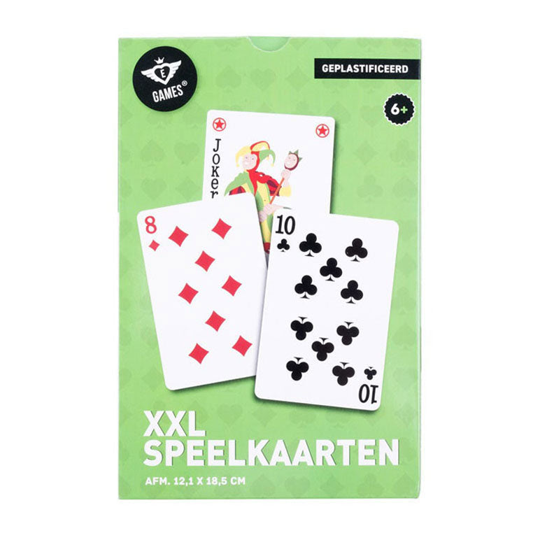 Load image into Gallery viewer, Longfield xxl speelkaarten 12,1 x 18,5 cm – geplastificeerd papieren kaartspel (54 kaarten) – extra groot kaartspel voor gezelschapsspellen familiespel – engelhart
