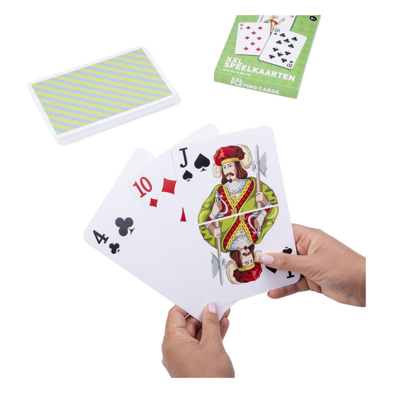 Load image into Gallery viewer, Longfield xxl speelkaarten 12,1 x 18,5 cm – geplastificeerd papieren kaartspel (54 kaarten) – extra groot kaartspel voor gezelschapsspellen familiespel – engelhart
